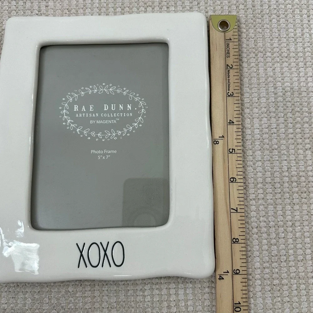 Rae Dunn XOXO Ceramic Photo Frame 5x7 White Artisan Collection by Magenta